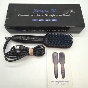Jurgen K Ceramic Ionic Straightener Brush Professional Salon Model LCD Display